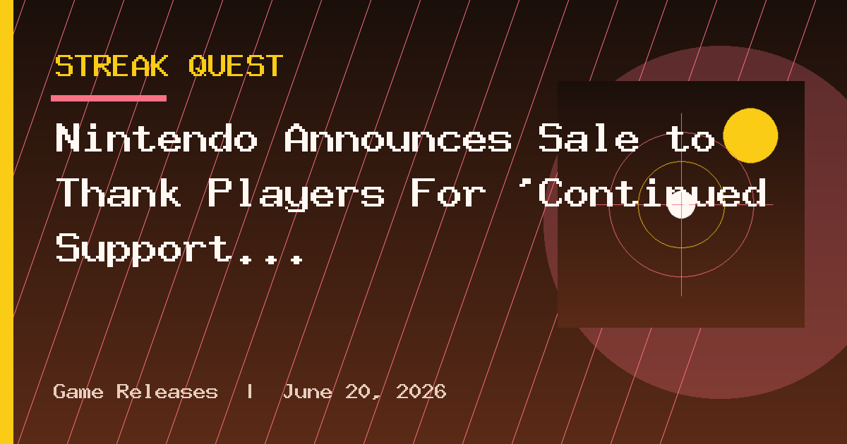 Nintendo Announces Sale to Thank Players For ‘Continued Support