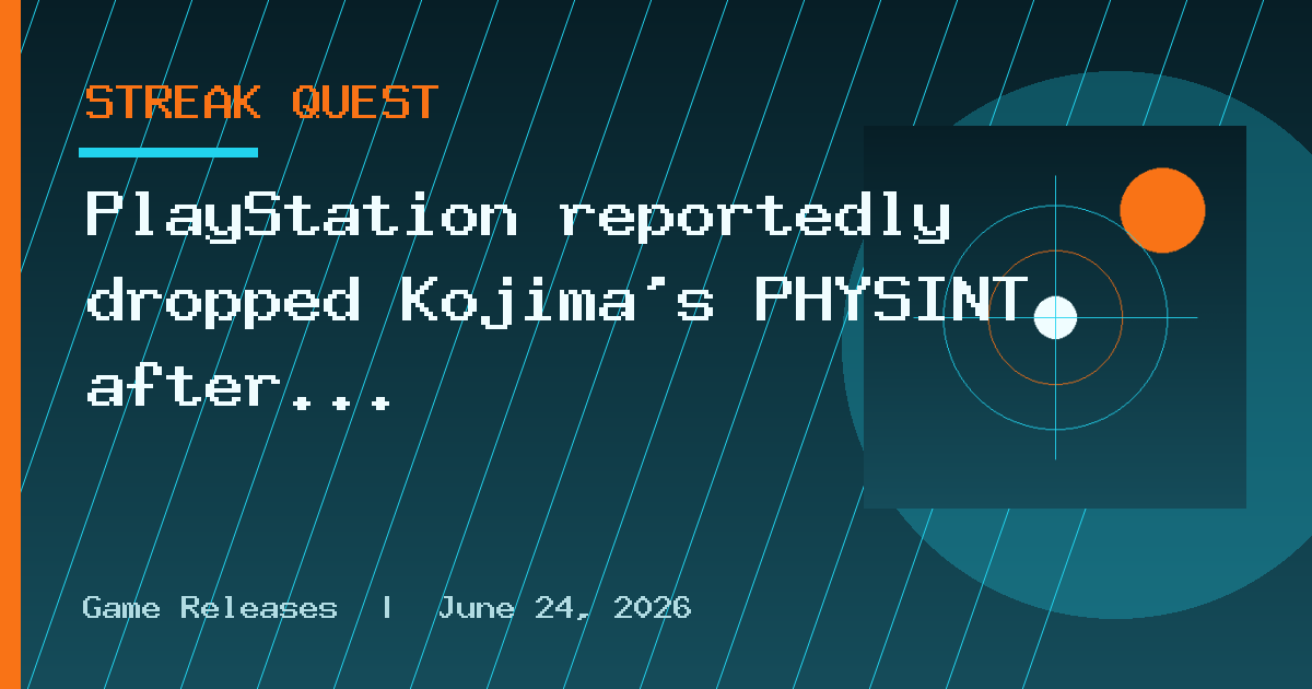 PlayStation reportedly dropped Kojima’s PHYSINT after it missed deadlines