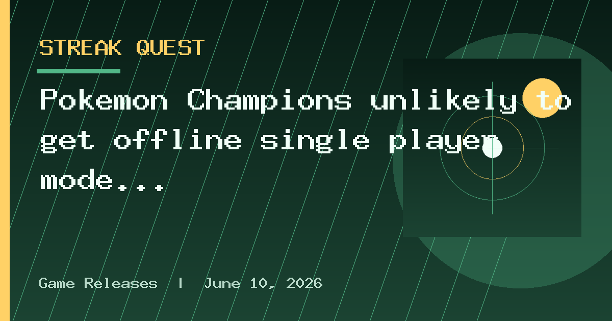 Pokemon Champions unlikely to get offline single player mode