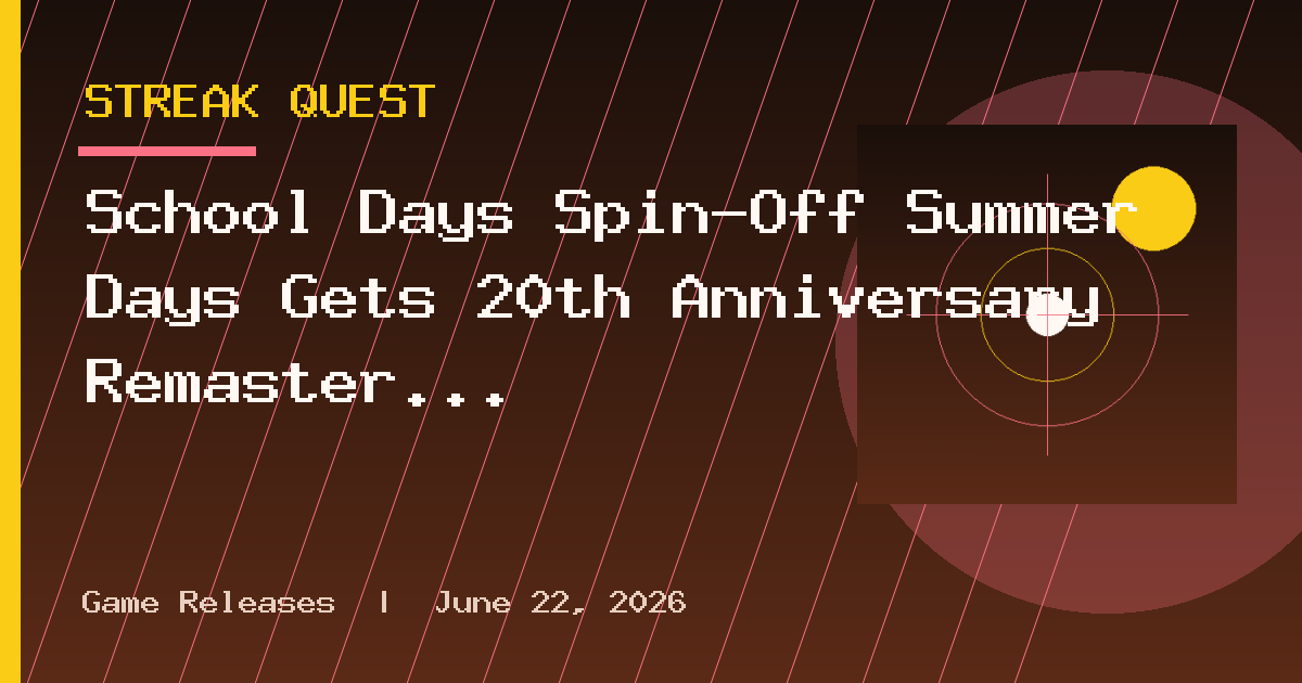 School Days Spin-Off Summer Days Gets 20th Anniversary Remaster on December 18