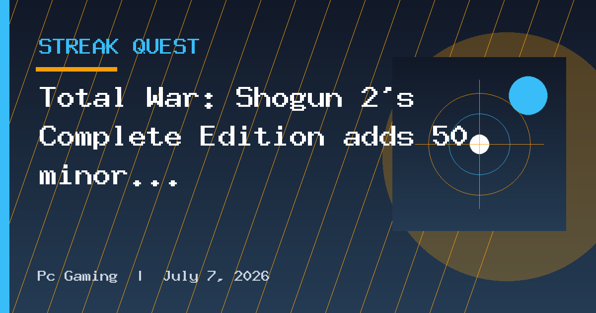 Total War: Shogun 2's Complete Edition adds 50 minor factions in return